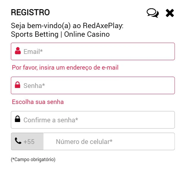 Como criar uma conta RedAxePlay Casino 